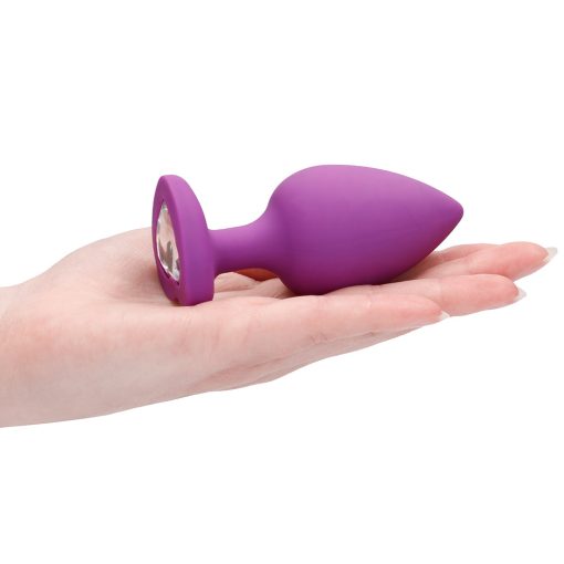 Ouch! Flexible Silicone Diamond Heart Butt Plug Purple Extra Large - Image 7