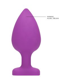 Ouch! Flexible Silicone Diamond Heart Butt Plug Purple Extra Large