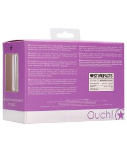 Ouch! Flexible Silicone Diamond Heart Butt Plug Purple Extra Large