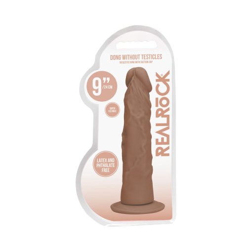 Realrock 9" Realistic Dildo – Suction Cup Base, Lifelike Skin, Tan - Image 4