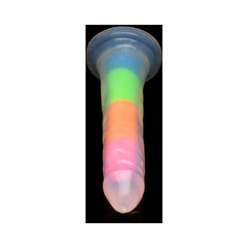 Lollicock Silicone Dildo 7 In. Rainbow Glow In The Dark - Image 3