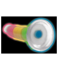 Lollicock Silicone Dildo 7 In. Rainbow Glow In The Dark