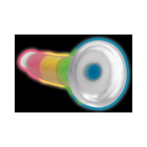 Lollicock Silicone Dildo 7 In. Rainbow Glow In The Dark - Image 10
