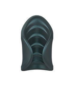 Man Wan Starter Travel Size Silicone Vibrating Masturbator Pine Grey
