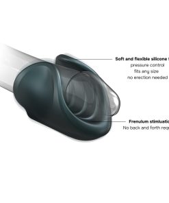 Man Wan Starter Travel Size Silicone Vibrating Masturbator Pine Grey