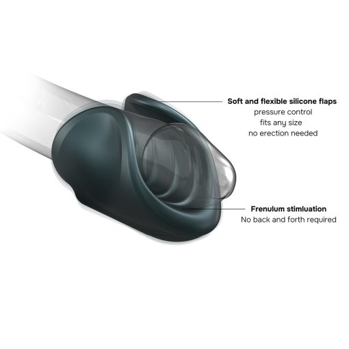 Man Wan Starter Travel Size Silicone Vibrating Masturbator Pine Grey - Image 3