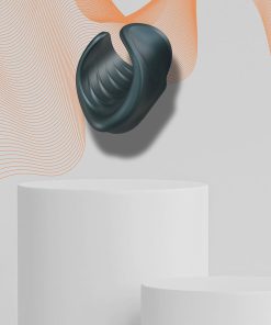 Man Wan Starter Travel Size Silicone Vibrating Masturbator Pine Grey
