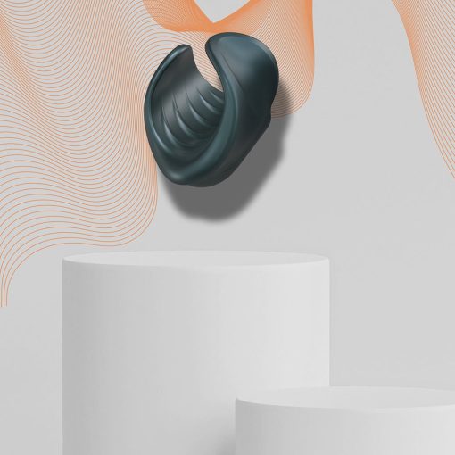 Man Wan Starter Travel Size Silicone Vibrating Masturbator Pine Grey - Image 4