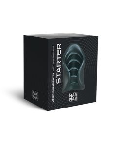 Man Wan Starter Travel Size Silicone Vibrating Masturbator Pine Grey