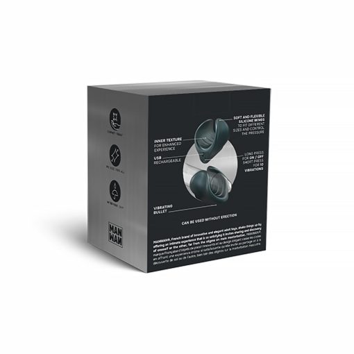 Man Wan Starter Travel Size Silicone Vibrating Masturbator Pine Grey - Image 6