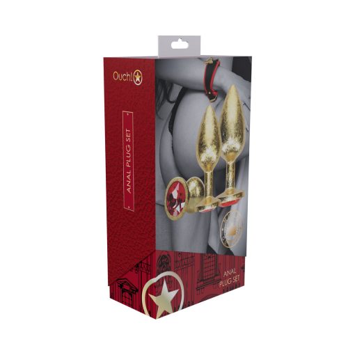 Gold Metal Anal Plug Set – Milan Collection 3-Piece Luxury Jeweled Kit