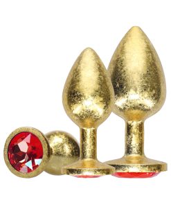 Gold Metal Anal Plug Set – Milan Collection 3-Piece Luxury Jeweled Kit