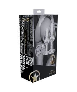 Silver Metal Anal Plug Set – New York Collection Jeweled 3-Piece Luxury Kit
