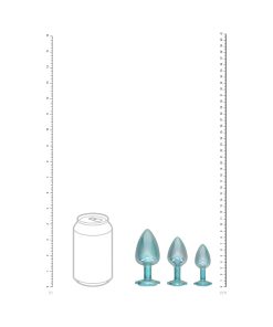 Blue Metal Anal Plug Set – Paris Collection Jeweled 3-Piece Iridescent Kit