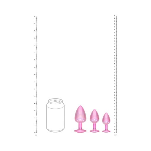 Metal Anal Plug Set – Pink Jeweled 3-Piece Aluminum Paris Collection - Image 6