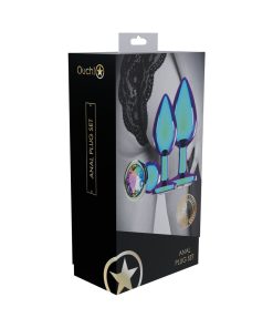 Ouch! International Venice Collection Metal Anal Plug Set Iridescent