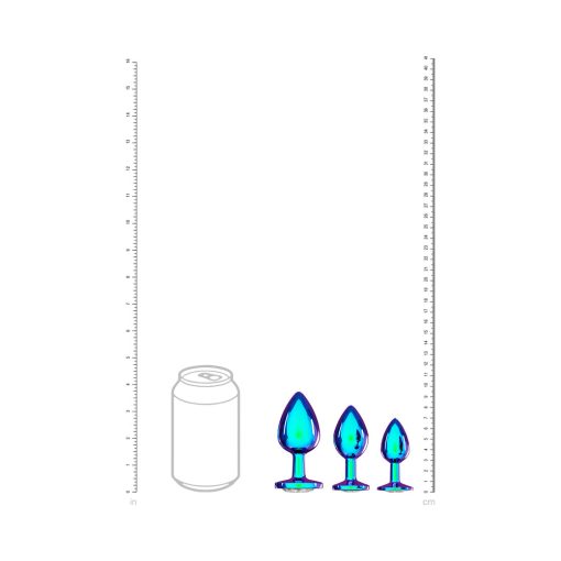 Iridescent Anal Plug Set – Venice Collection Metal Jeweled 3-Piece Trio - Image 6