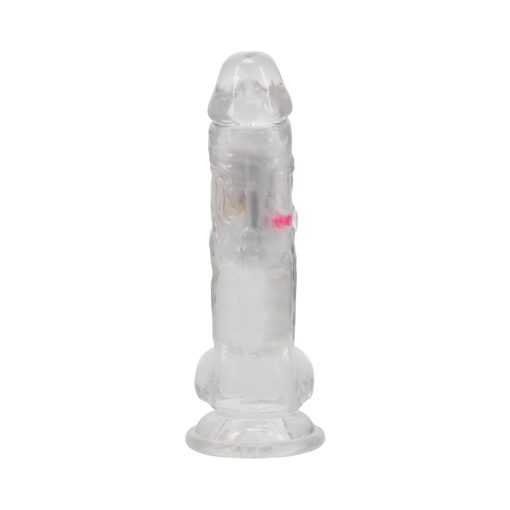 Vibrating Dildo With Balls – 7 Inch Clear Remote Control Rechargeable Toy - Image 5