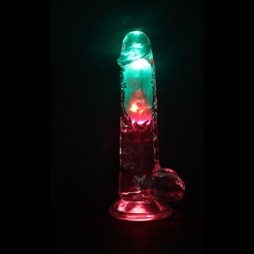 Vibrating Dildo With Balls – 8 Inch Clear Remote Control Rechargeable Toy - Image 6