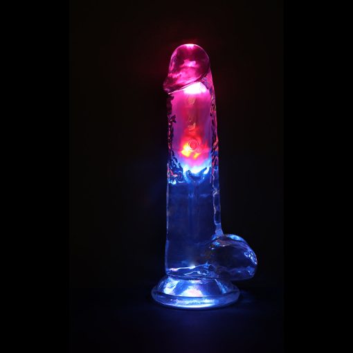 Vibrating Dildo With Balls – 8 Inch Clear Remote Control Rechargeable Toy - Image 7