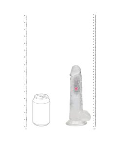 Vibrating Dildo With Balls – 8 Inch Clear Remote Control Rechargeable Toy