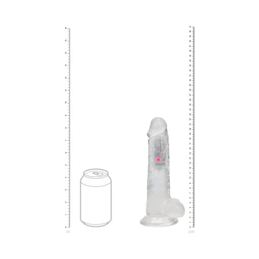 Vibrating Dildo With Balls – 8 Inch Clear Remote Control Rechargeable Toy - Image 8