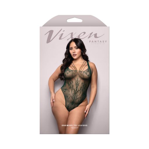 Fantasy Lingerie Vixen Seamless Lace Teddy Green – Queen Size 14–18