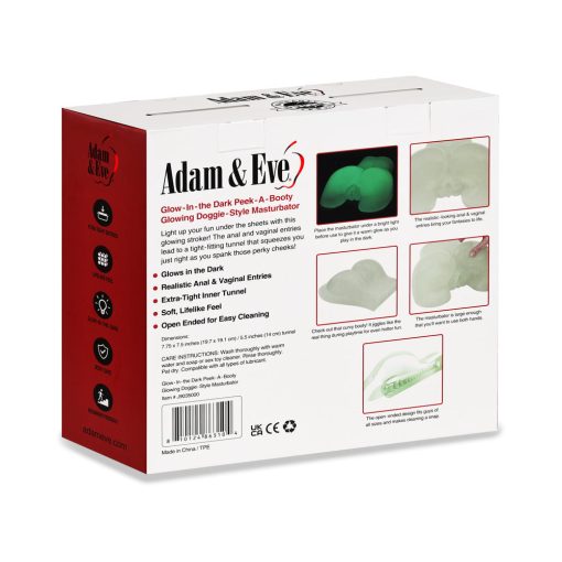 Adam & Eve Glow-In-The-Dark Peek-A-Booty Dual Entry Masturbator - Image 9