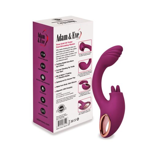 Adam & Eve Dual Stimulating Clit Tickler Vibrator in Rose Gold - Image 7