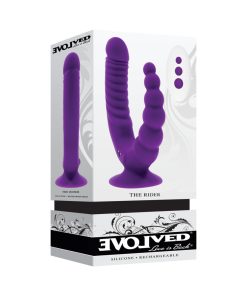 Evolved The Rider Rechargeable Double Vibrator Silicone Purple