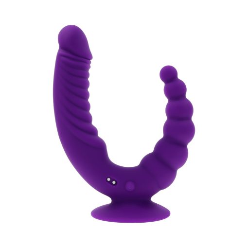 Evolved The Rider Rechargeable Double Vibrator Silicone Purple - Image 2