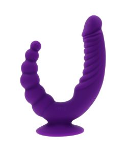Evolved The Rider Rechargeable Double Vibrator Silicone Purple