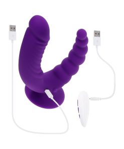Evolved The Rider Rechargeable Double Vibrator Silicone Purple