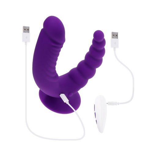 Evolved The Rider Rechargeable Double Vibrator Silicone Purple - Image 10