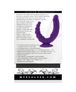 Evolved The Rider Rechargeable Double Vibrator Silicone Purple
