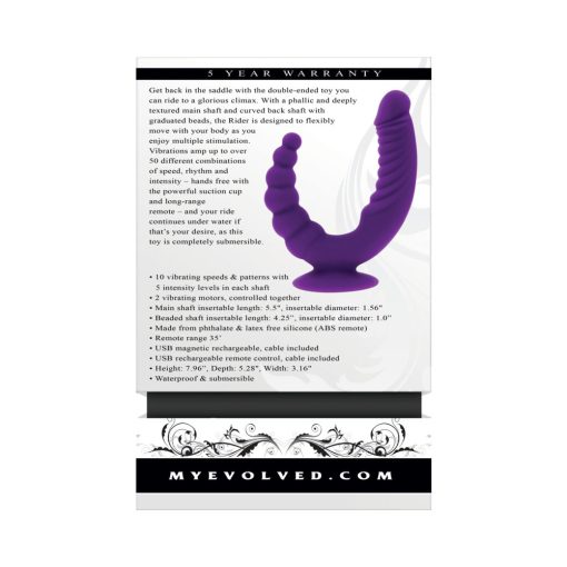 Evolved The Rider Rechargeable Double Vibrator Silicone Purple - Image 11