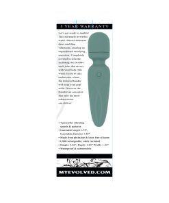 Evolved Rumble Wand Rechargeable Vibrating Mini Wand Silicone Green
