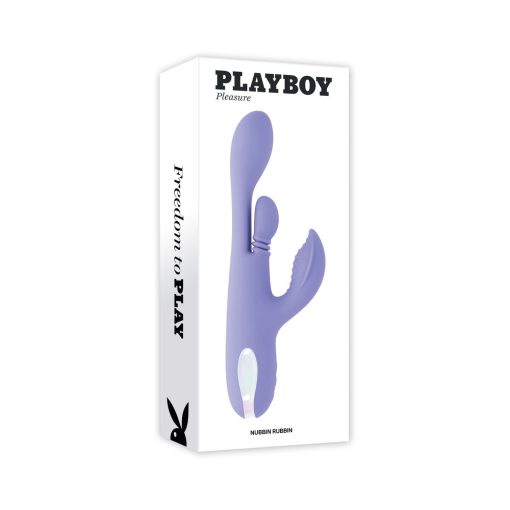 Playboy Nubbin Rubbin Dual Stimulator Vibe – Purple Silicone Rechargeable