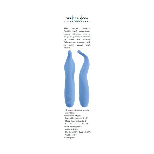 Selopa Tender Tickler Precision Vibrator – Blue Silicone Rechargeable - Image 9