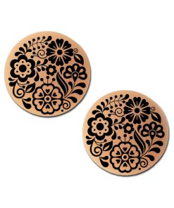 Pastease Halos Reusable Sticky Adhesive Silicone Nipple Cover Floral Nude Large D+ Cup