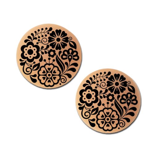 Pastease Halos Reusable Sticky Adhesive Silicone Nipple Cover Floral Nude Small A-C Cup - Image 3