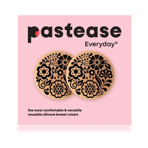 Pastease Halos Reusable Sticky Adhesive Silicone Nipple Cover Floral Nude Small A-C Cup - Image 6