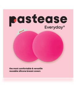 Pastease Halos Reusable Sticky Adhesive Silicone Nipple Cover Neon Pink Glow-In-The-Dark Large D+ Cup