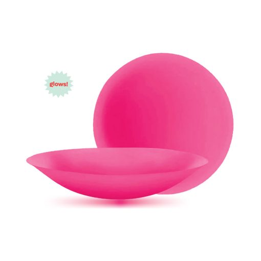 Pastease Halos Reusable Sticky Adhesive Silicone Nipple Cover Neon Pink Glow-In-The-Dark Small A-C Cup - Image 2