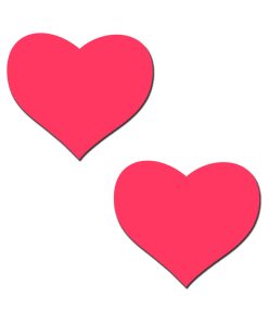 Pastease Love: Glow-In-The-Dark Neon Pink Heart Pasties Nipple Covers