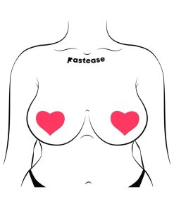 Pastease Love: Glow-In-The-Dark Neon Pink Heart Pasties Nipple Covers