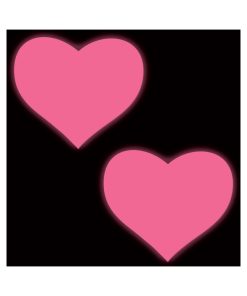 Pastease Love: Glow-In-The-Dark Neon Pink Heart Pasties Nipple Covers