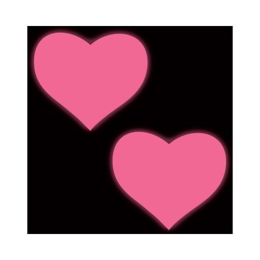 Pastease Love: Glow-In-The-Dark Neon Pink Heart Pasties Nipple Covers - Image 4