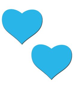 Pastease Love: Glow-In-The-Dark Neon Turquoise Heart Pasties Nipple Covers
