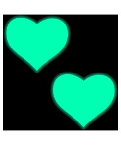 Pastease Love: Glow-In-The-Dark Neon Turquoise Heart Pasties Nipple Covers